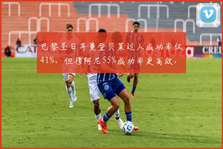 巴黎圣日耳曼登贝莱过人成功率仅41%，但穆阿尼55%成功率更高效，恩里克边路选择
